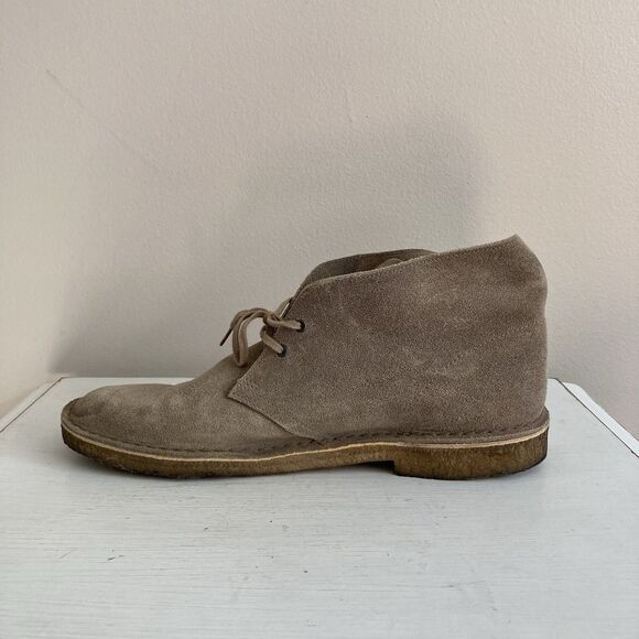 Clarks Mens Desert Chukka Boots Tan Suede Leather Chukka Boots Size 13 Lace Up - Picture 4 of 12